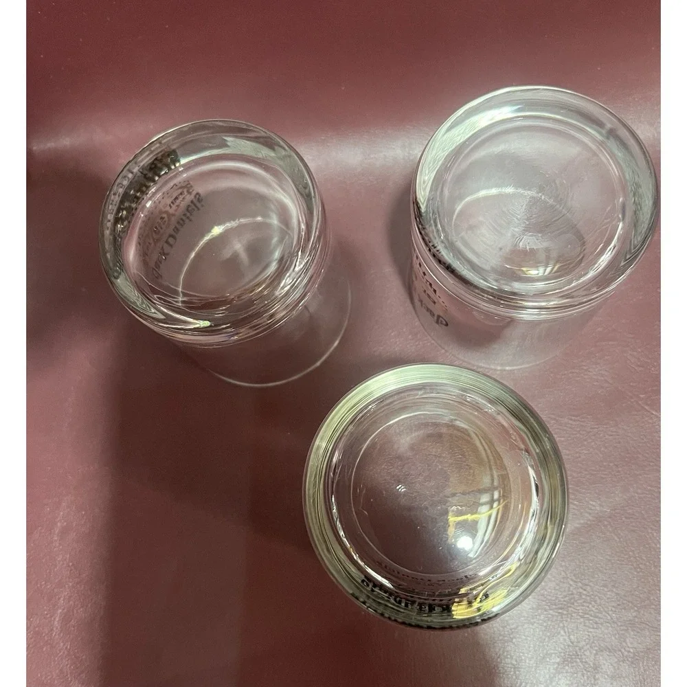 3 - JACK DANIELS Low Ball Glasses - Old No 7 Whiskey- Round Tumbler - 3 in. Tall